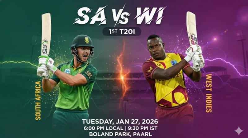 South Africa vs West Indies 1st T20